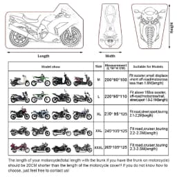 Motorcycle Cover for NMAX, AEROX, PCX, MIO, BEAT, CLICK Waterproof Rain and Dust UV Cover