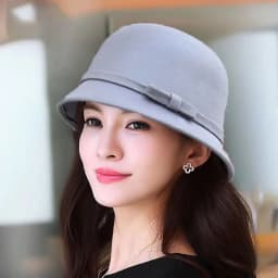 Autumn Winter Vintage Felt Fedora Hats Bowknot Dome Jazz Hat Soft Elegant Bucket Cap for Women