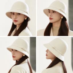 Autumn Winter Vintage Felt Fedora Hats Bowknot Dome Jazz Hat Soft Elegant Bucket Cap for Women