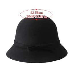 Autumn Winter Vintage Felt Fedora Hats Bowknot Dome Jazz Hat Soft Elegant Bucket Cap for Women