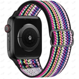 Bohemian Nylon Strap for Apple Watch ultra 2 49mm 41mm 45mm 38/40/44mm Elastic Shiny Bracelet iWatch Series 9/8/7 6 5 4 Se Band