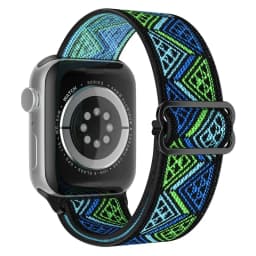 Bohemian Nylon Strap for Apple Watch ultra 2 49mm 41mm 45mm 38/40/44mm Elastic Shiny Bracelet iWatch Series 9/8/7 6 5 4 Se Band