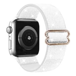 Bohemian Nylon Strap for Apple Watch ultra 2 49mm 41mm 45mm 38/40/44mm Elastic Shiny Bracelet iWatch Series 9/8/7 6 5 4 Se Band