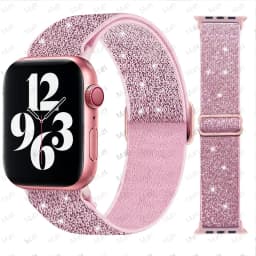 Bohemian Nylon Strap for Apple Watch ultra 2 49mm 41mm 45mm 38/40/44mm Elastic Shiny Bracelet iWatch Series 9/8/7 6 5 4 Se Band