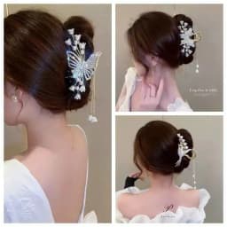 Alloy Flower Butterfly Tassel Hair Clip for Women Girls Hair Claw Plate Shark Clip Hair Accessories Summer New Headwear