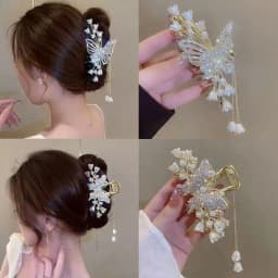 Alloy Flower Butterfly Tassel Hair Clip for Women Girls Hair Claw Plate Shark Clip Hair Accessories Summer New Headwear