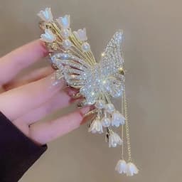 Alloy Flower Butterfly Tassel Hair Clip for Women Girls Hair Claw Plate Shark Clip Hair Accessories Summer New Headwear
