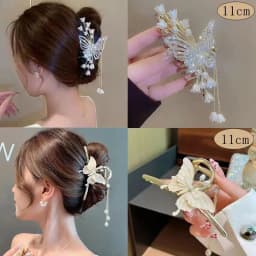 Alloy Flower Butterfly Tassel Hair Clip for Women Girls Hair Claw Plate Shark Clip Hair Accessories Summer New Headwear