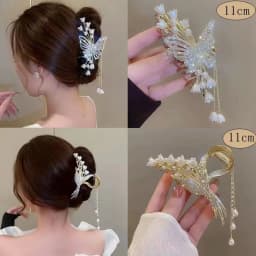 Alloy Flower Butterfly Tassel Hair Clip for Women Girls Hair Claw Plate Shark Clip Hair Accessories Summer New Headwear