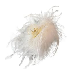 Women Beautiful Ostrich Feather Hair Claw Clips Black White Feather Solid Color Winter Decorative for Girls Hair Accessories