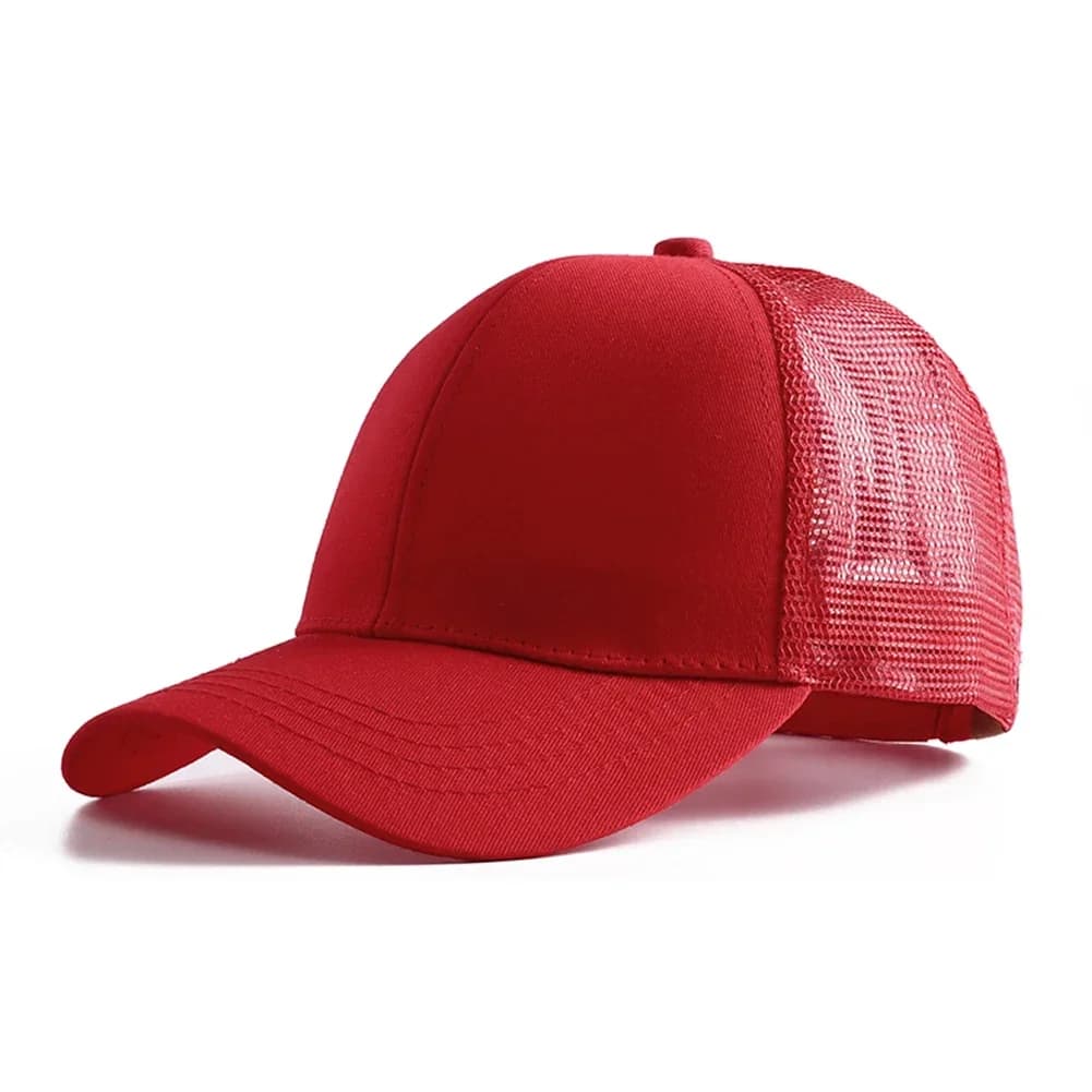 Premium Summer Camouflage Mesh Trucker Hat Snapback Cap Chapeau Femme Fashion Messy Hair Bun Ponytail Baseball Caps for Women