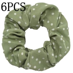 6pcs/lot Hair Scrunchies Simple Daily Scrunchy Elastic Band Women Holder Accessories Chiffon Headwead Dot For Ponytail Casual