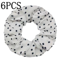 6pcs/lot Hair Scrunchies Simple Daily Scrunchy Elastic Band Women Holder Accessories Chiffon Headwead Dot For Ponytail Casual