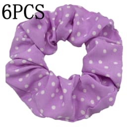 6pcs/lot Hair Scrunchies Simple Daily Scrunchy Elastic Band Women Holder Accessories Chiffon Headwead Dot For Ponytail Casual