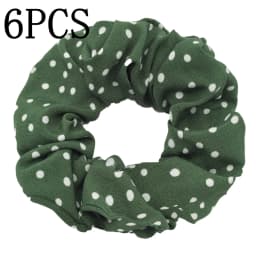 6pcs/lot Hair Scrunchies Simple Daily Scrunchy Elastic Band Women Holder Accessories Chiffon Headwead Dot For Ponytail Casual