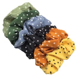 6pcs/lot Hair Scrunchies Simple Daily Scrunchy Elastic Band Women Holder Accessories Chiffon Headwead Dot For Ponytail Casual