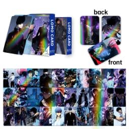 Laser Flash Card, Solo Leveling:Arise Double-sided 30pcs Small Cards, LOMO Card, Anime Peripheral Photo Card, Collection Card