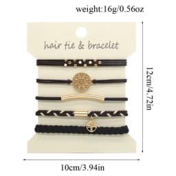 10pcs/set Fashion Bohemia Hair Rubber Bands For Women Elastic Boho Bracelet Hair Tie Girls Ponytail Holder Scrunchies For Hair