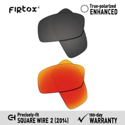 Firtox UV400 Polarized Lenses Replacement for Oakley Square Wire 2 (2014) OO4075 60mm Sunglasses (Lens Only) - Multiple Colors