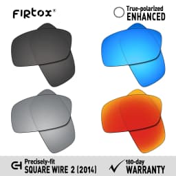 Firtox UV400 Polarized Lenses Replacement for Oakley Square Wire 2 (2014) OO4075 60mm Sunglasses (Lens Only) - Multiple Colors