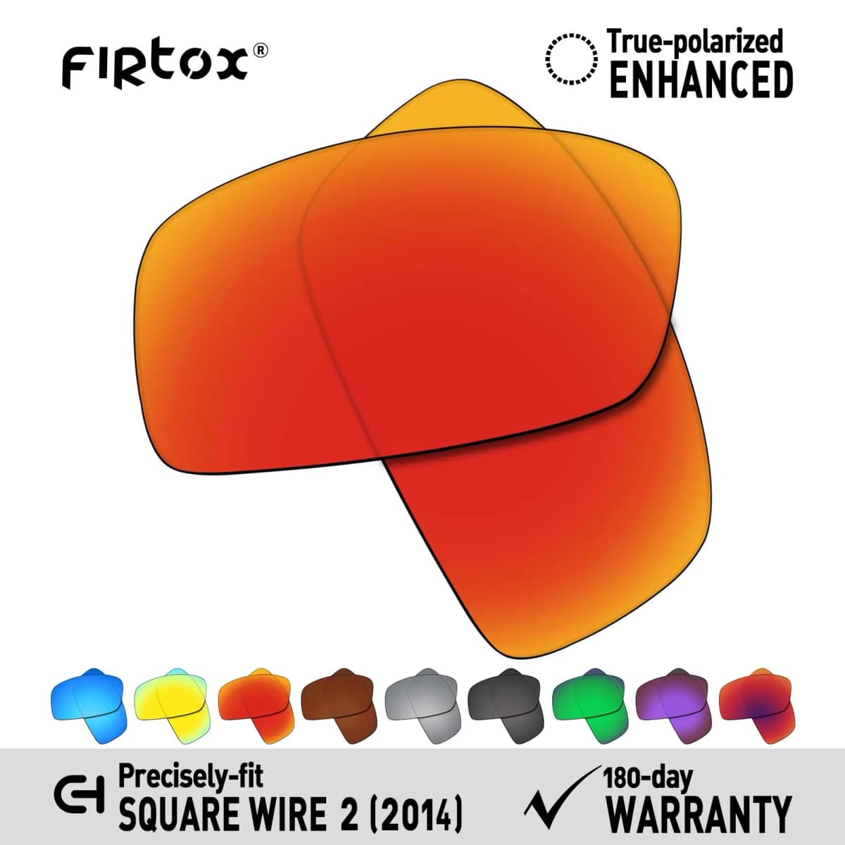 Firtox UV400 Polarized Lenses Replacement for Oakley Square Wire 2 (2014) OO4075 60mm Sunglasses (Lens Only) - Multiple Colors