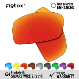 Firtox UV400 Polarized Lenses Replacement for Oakley Square Wire 2 (2014) OO4075 60mm Sunglasses (Lens Only) - Multiple Colors