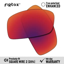 Firtox UV400 Polarized Lenses Replacement for Oakley Square Wire 2 (2014) OO4075 60mm Sunglasses (Lens Only) - Multiple Colors