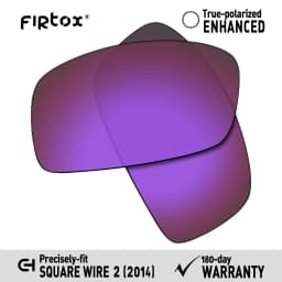 Firtox UV400 Polarized Lenses Replacement for Oakley Square Wire 2 (2014) OO4075 60mm Sunglasses (Lens Only) - Multiple Colors