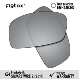 Firtox UV400 Polarized Lenses Replacement for Oakley Square Wire 2 (2014) OO4075 60mm Sunglasses (Lens Only) - Multiple Colors