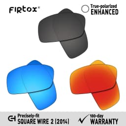 Firtox UV400 Polarized Lenses Replacement for Oakley Square Wire 2 (2014) OO4075 60mm Sunglasses (Lens Only) - Multiple Colors