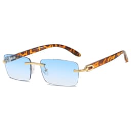 2024 New square rimless sunglasses Fashion cut edge men's glasses Jelly coloured women's sunglasses Fashion clothing Street beat