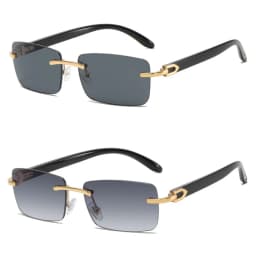 2024 New square rimless sunglasses Fashion cut edge men's glasses Jelly coloured women's sunglasses Fashion clothing Street beat
