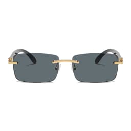 2024 New square rimless sunglasses Fashion cut edge men's glasses Jelly coloured women's sunglasses Fashion clothing Street beat