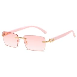 2024 New square rimless sunglasses Fashion cut edge men's glasses Jelly coloured women's sunglasses Fashion clothing Street beat