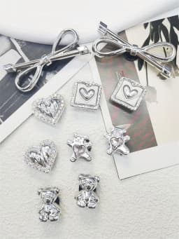 10PCS ABS Shoe Charms Bow Rhinestone Accessories For Clogs Bear Pearl Buckle Decorations Diy Women Lovely Garden Shoes Decor