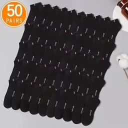20/50 Pairs of High-Quality Soft and Comfortable Men's Sports Socks Casual and Breathable Black and White Short Socks