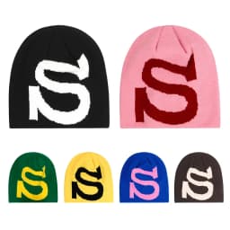 Letter S Fashion Y2K Knitted Hat Unisex Autumn Winter Warm Wool Beanies Hip Hop Ear Gorras Skiing Cap Cycling Outdoor Women Men