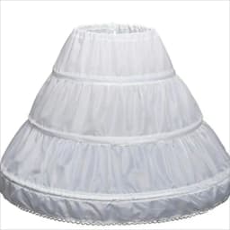 White Children Kids Petticoat A-Line 3 Hoops One Layer Flower Girls Crinoline Lace Trim Flower Girl Dress Underskirt