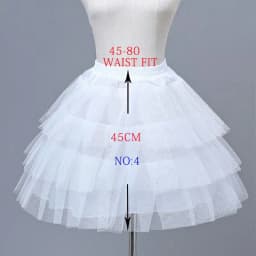 White Children Kids Petticoat A-Line 3 Hoops One Layer Flower Girls Crinoline Lace Trim Flower Girl Dress Underskirt