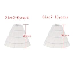 White Children Kids Petticoat A-Line 3 Hoops One Layer Flower Girls Crinoline Lace Trim Flower Girl Dress Underskirt