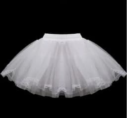White Children Kids Petticoat A-Line 3 Hoops One Layer Flower Girls Crinoline Lace Trim Flower Girl Dress Underskirt