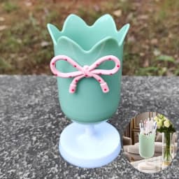 Cute Pencil Head Shape Pen Holder Pencil Storage Box Student Desktop Office Household Multifunctional Makeup Brush Organizer Box