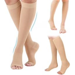 1 Pairs S-XXL Compression Socks Medical Prevent Varicose Veins Toeless Support Hose for Women Men