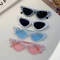 KAMMPT Bride to Be Letters Decor Shades Candy Color Bridal Shower Gift Glasses Wedding Party Present Props Frame for Women