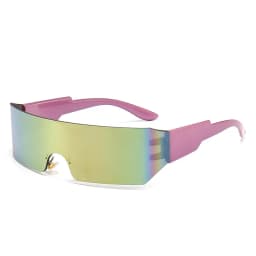 Steampunk Y2K Sunglasses Women Men Square One Piece Wrap Around Sun Glasses Fashion Shades Big Frame Sunglasses for Female