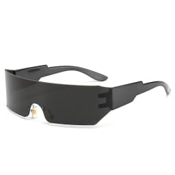Steampunk Y2K Sunglasses Women Men Square One Piece Wrap Around Sun Glasses Fashion Shades Big Frame Sunglasses for Female