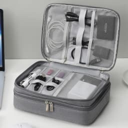 Three Layer Digital Storage Bag Multi-functional Cable Storage Box Portable Waterproof Travel Case for Data Mobile Power Bank