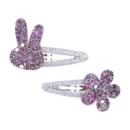 2Pcs/Set Sweet BB Glitter Hairpins for Baby Girls Rabbit Flower Hair Clips Barrettes Headwear Fashion Kids Hair Accessories