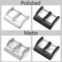16 18 20 22mm Watch Band Metal Buckle Strap Solid Square Button Stainless Steel Matte Polished Clasp Silver Black Watch Buckles