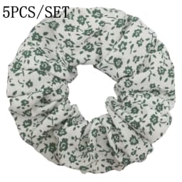 5pcs/set Sweet Cute Print Flower Scrunchies For Women Stretch Hair Accessories Elastic Rubber Band Rope Headwear Ditsy Floral